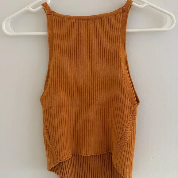 Burnt Orange Ribbed Tank Top - Picture 5 of 7